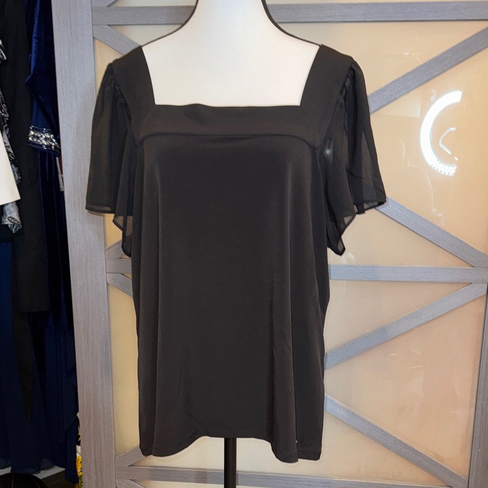 Calvin Klein Black Square Neck Blouse